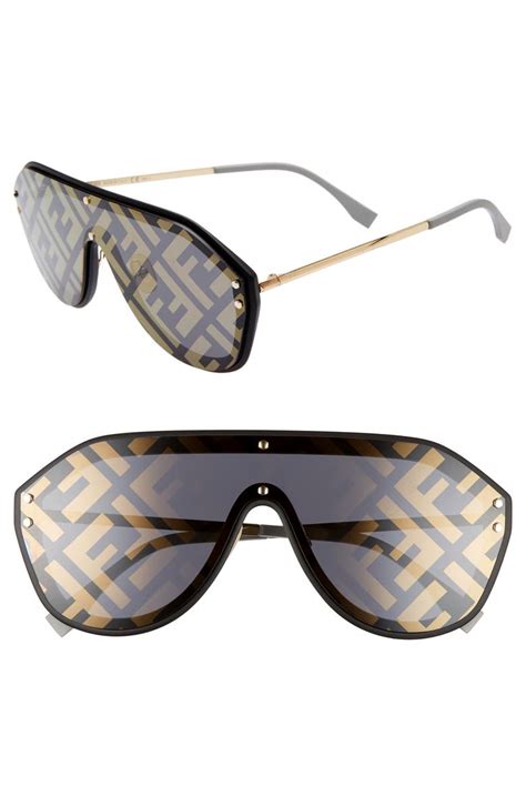 fendi logo shield sunglasses|fendi logo lens sunglasses.